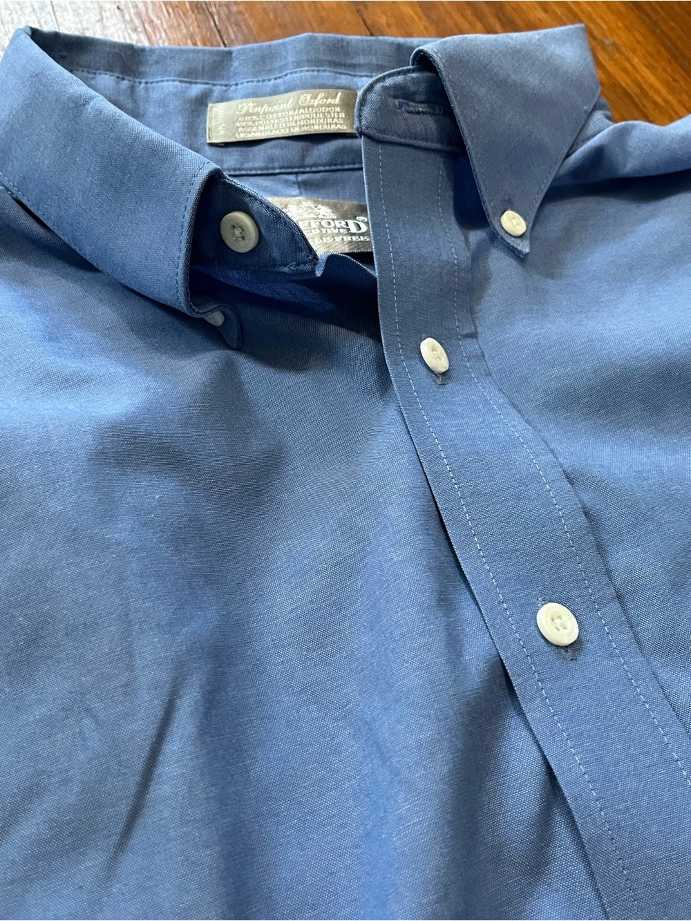 🔥 Stafford Navy Button-Down Dress Shirt